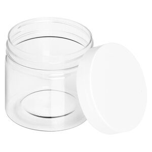 Beauticom Lot of 5 High Quality Thick Acrylic Sample Container Jars with Lids.